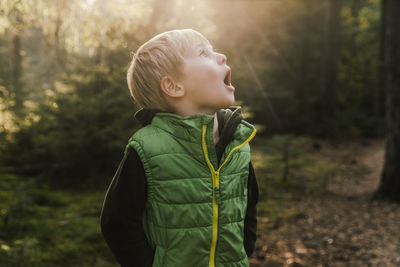 Boy looking at camera