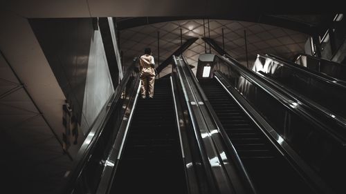 Low angle view of escalator