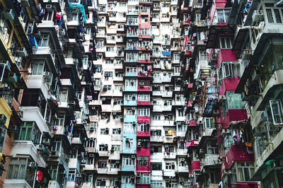 Tilt image of residential buildings in city