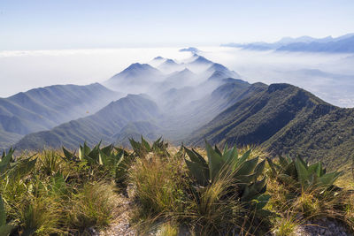 Scenic view of mountains against sky