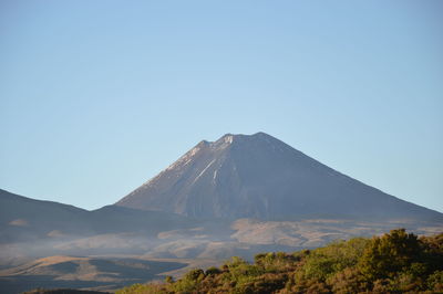 Scenic view of volcanic mountain against sky