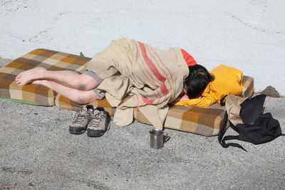 Man sleeping on street