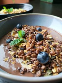 Close-up of breakfast served in bowl