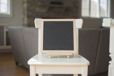 Close-up of empty seats on table