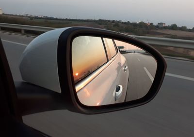 Close-up of side-view mirror