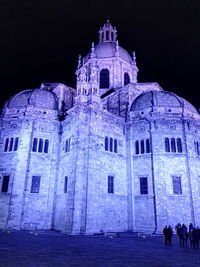 Low angle view of illuminated cathedral