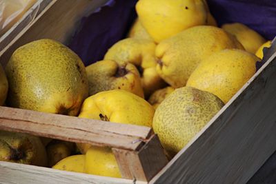 High angle view of fruits in basket