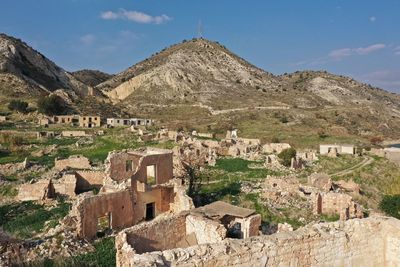 View of old ruin building against sky