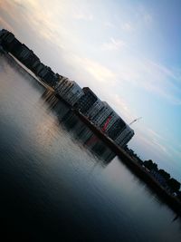 Reflection of building in river