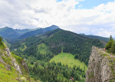 Mountain landscape in summer. view from hill nosal in tatra mountains, poland