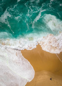 High angle view of beach on sunny day