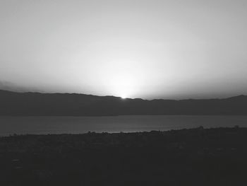 Scenic view of silhouette mountain against sky