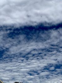 Low angle view of clouds in sky