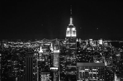 Illuminated city at night