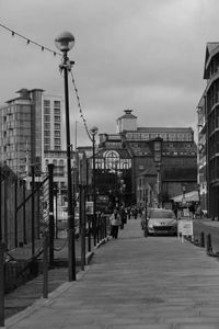 Street light along buildings