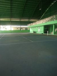 Empty basketball court in building