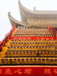 Low angle view of temple against sky