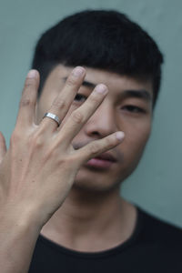 Close-up portrait of human hand