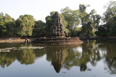 Reflection of temple in lake