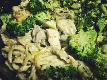 Close-up of pasta with broccoli