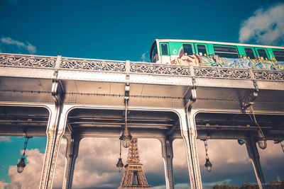 Low angle view of bridge against sky