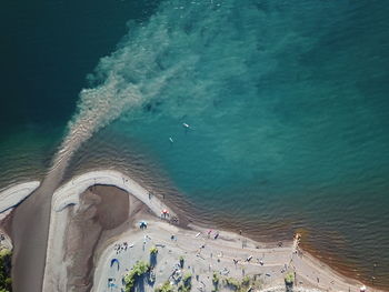 High angle view of sea shore