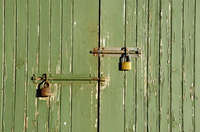 Full frame shot of closed wooden door