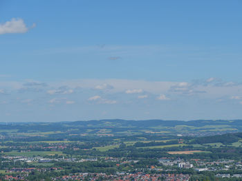 Aerial view of townscape against sky