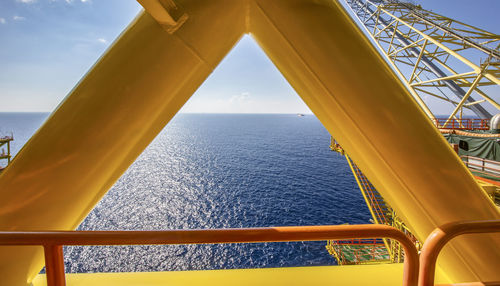 Bridge over sea against sky