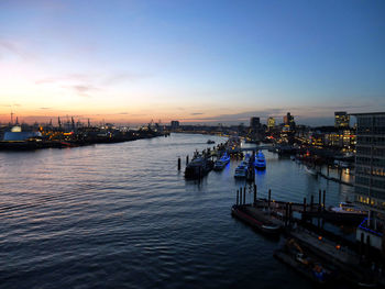 View of city at night