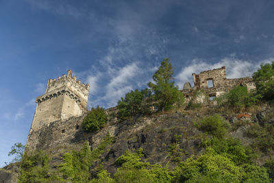 Low angle view of historic building against sky