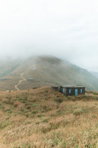 Misty morning landscape of sunset peak hong kong