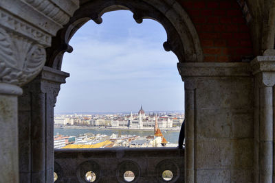 View of historic buildings against sky