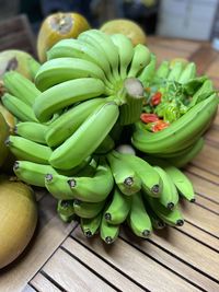 Close-up of bananas on table