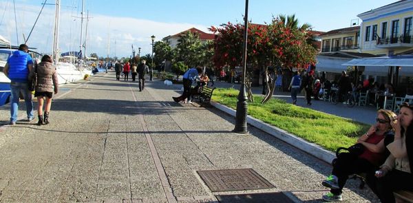 People walking on road