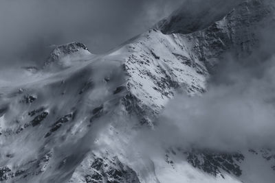 Close-up of snow covered mountain