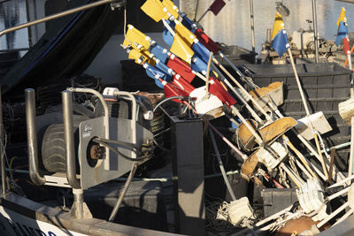 High angle view of machinery