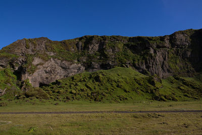 Scenic view of mountains against clear sky