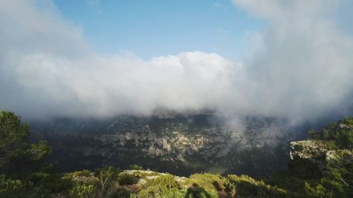 Scenic view of mountains against sky