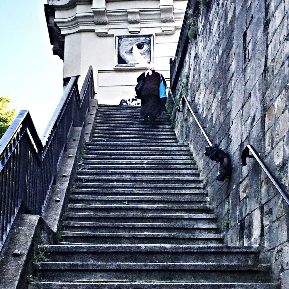 steps and staircases, steps, staircase, built structure, architecture, low angle view, railing, stairs, building exterior, the way forward, building, moving up, house, wall - building feature, steps and staircase, day, residential structure, outdoors, residential building, sunlight