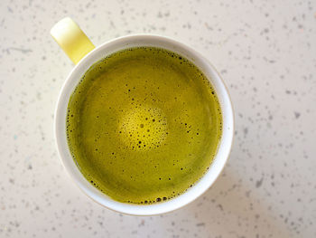 Directly above shot of tea on table