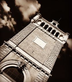 Low angle view of tower against sky