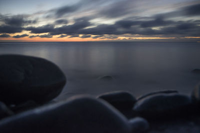 Scenic view of sea during sunset