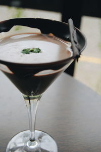 Close-up of chocolate cocktail