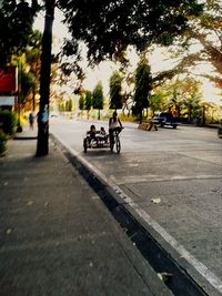 Road passing through city