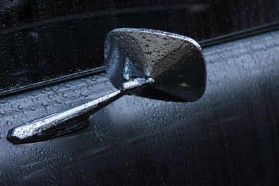 Raindrops on car windshield