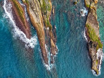 High angle view of sea