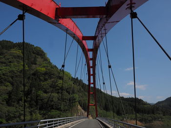 View of suspension bridge against sky