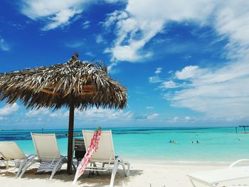 Scenic view of beach against sky