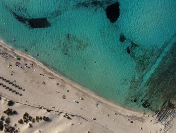 High angle view of beach